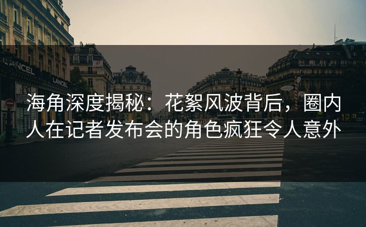 海角深度揭秘：花絮风波背后，圈内人在记者发布会的角色疯狂令人意外